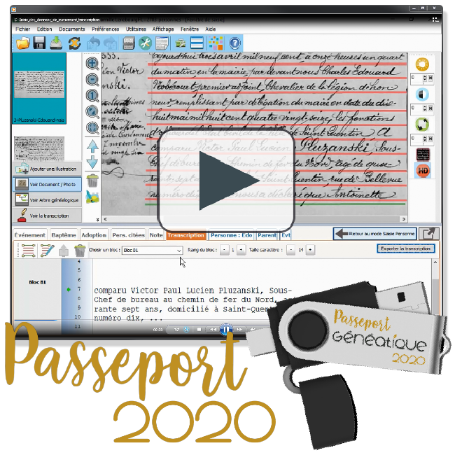 Passeport Généatique 2020 Clé USB